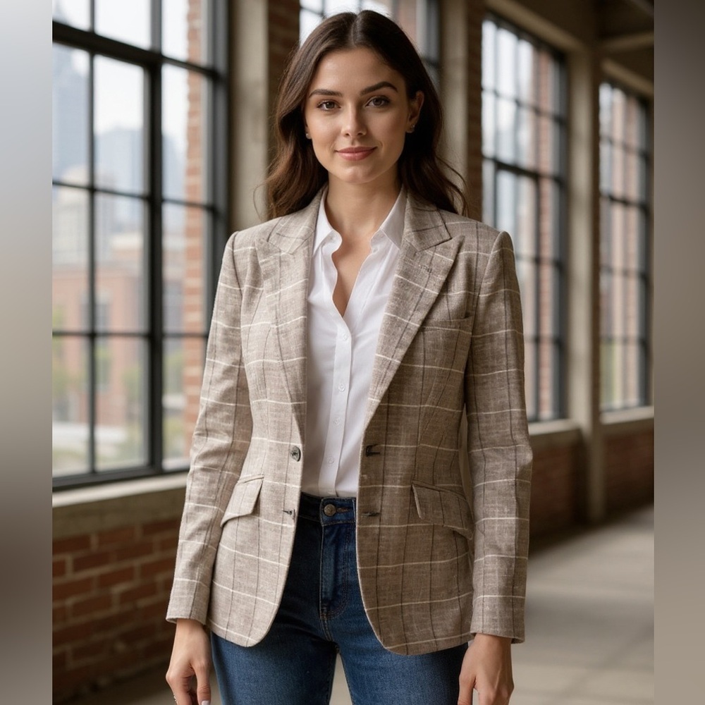 GirlBoy New York super cute plaid blazer fully lined